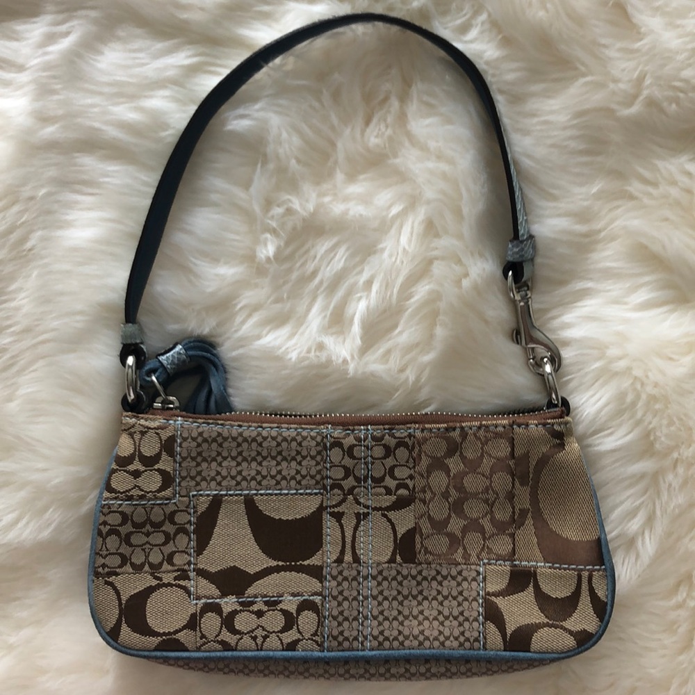 Coach Brown and Blue patchwork Bag